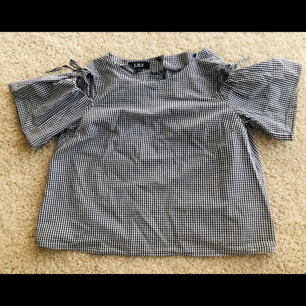 Black & White Plaid Open Shirt